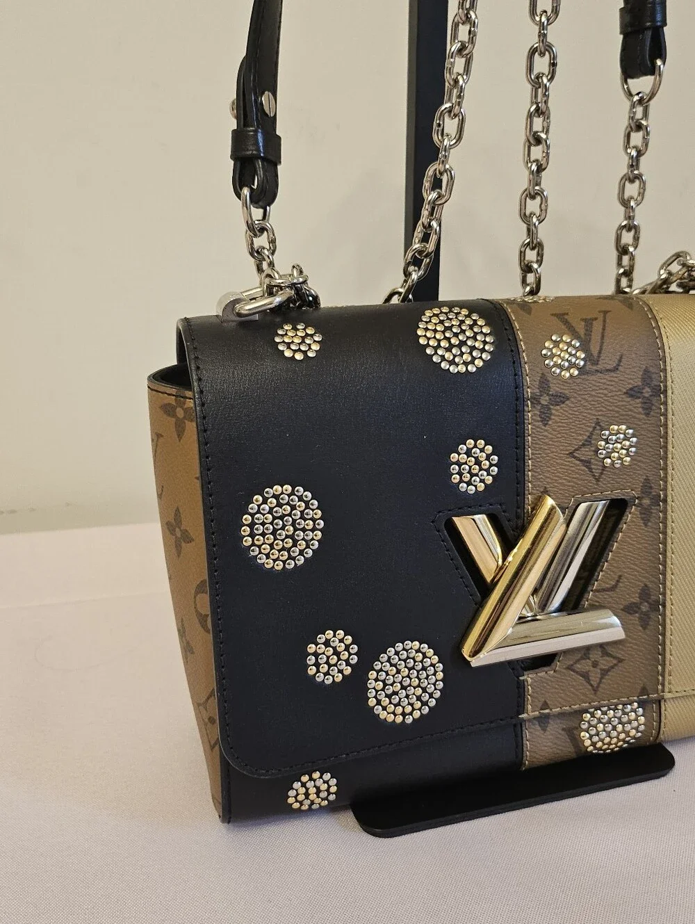 Louis Vuitton Limited Edition Monogram Studded Twist MM Bag